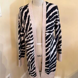 Sincerely Jules Zebra Print Sweater - Dark Grey and Cream